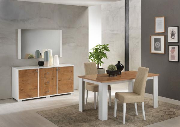 Product photograph of Stella Oak Italian 2 Door 3 Drawer Sideboard from Choice Furniture Superstore.